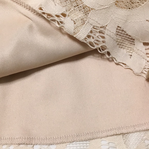 SeXy Lace Overlay Beige Neutral Slip Dress S M - Picture 7 of 8